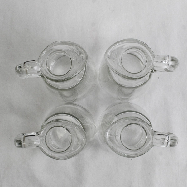Lot Of 4 Anchor Hocking Presence Clear Glass Cruets With Stoppers 5.75" Tall