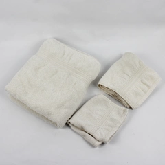 Lot Of 3 White Sonoma Towels (Bath, Hand & Washcloth) 100% Cotton