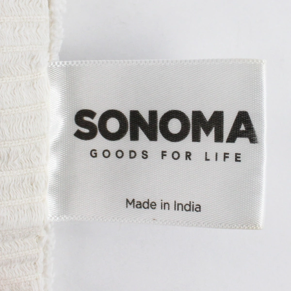 Lot Of 3 White Sonoma Towels (Bath, Hand & Washcloth) 100% Cotton
