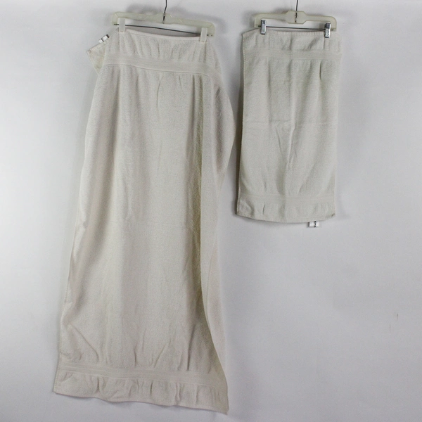 Lot Of 2 White Sonoma Towels Bath & Hand Towel 100% Cotton