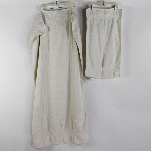 Lot Of 2 White Sonoma Towels Bath & Hand Towel 100% Cotton