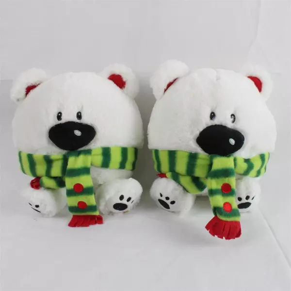 Lot of 2 Rolly Polar Bear Plush 7.5" American Greetings Christmas Stuffed Toy