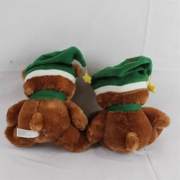 Lot of 2 American Greetings Tinsel the Bear Plush Christmas Santa Hat Toys