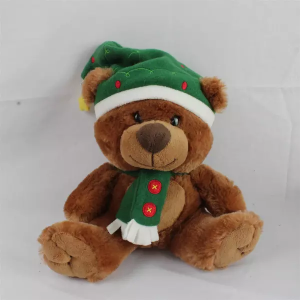 Lot of 2 American Greetings Tinsel the Bear Plush Christmas Santa Hat Toys