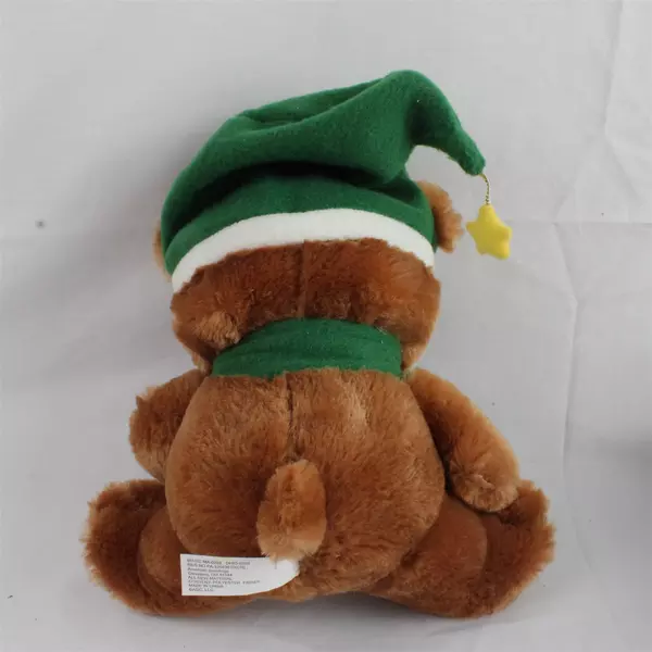 Lot of 2 American Greetings Tinsel the Bear Plush Christmas Santa Hat Toys