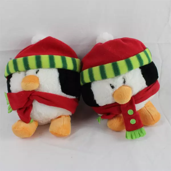 Pete The Penguin Plush 9" with Christmas Scarf American Greetings Carlton Cards