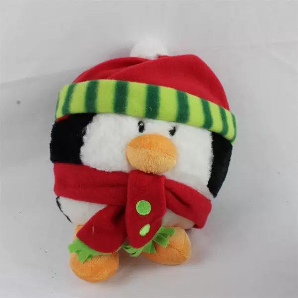 Pete The Penguin Plush 9" with Christmas Scarf American Greetings Carlton Cards