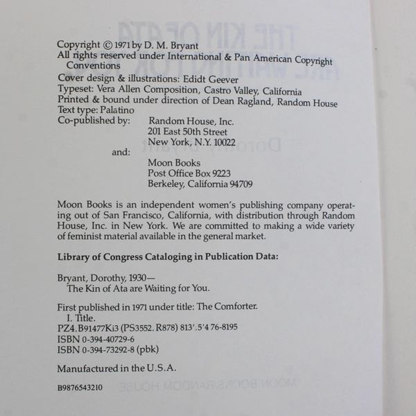 The Kin of Ata Are Waiting for You by Dorothy Bryant 1971 Paperback