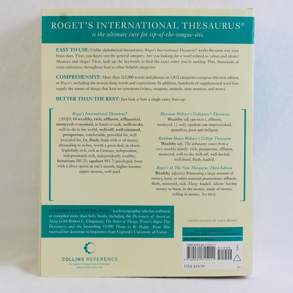 Roget's International Thesaurus 7th Edition 2010 Paperback Revised Updated Good
