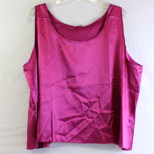 NWT Ekouaer Women's XXL 2 Piece Pink Satin Sleep Set Tank and Pants