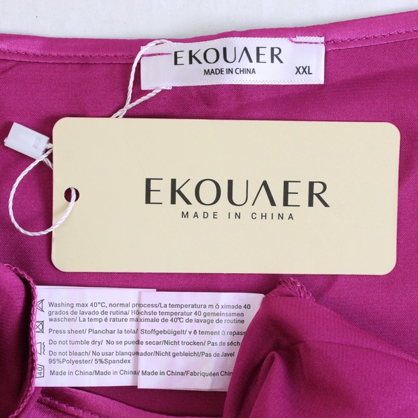 NWT Ekouaer Women's XXL 2 Piece Pink Satin Sleep Set Tank and Pants