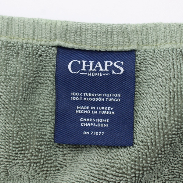 Lot 3 Chaps Home 2 Bath Towels (Green/Yellow) & 1 Green Hand Towel