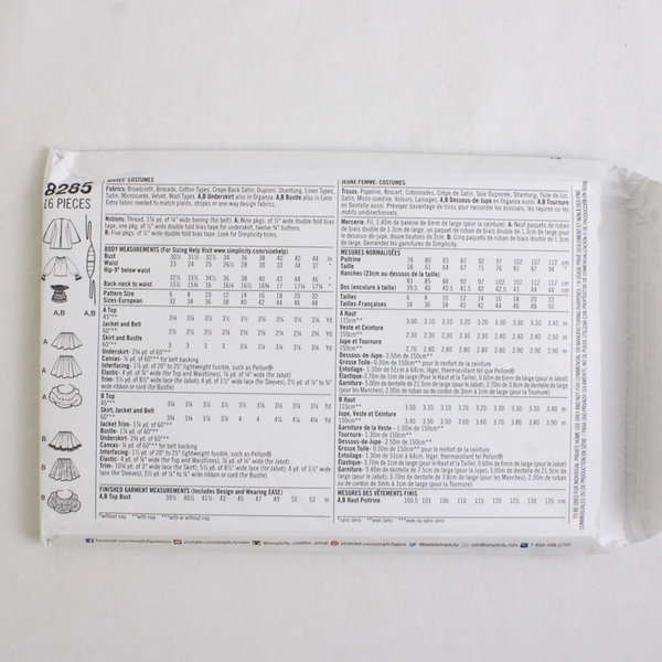 Simplicity LoriAnn Costume Designs 8285 Lolita Style Dresses Women's R5 (14-22)