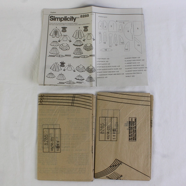 Simplicity LoriAnn Costume Designs 8285 Lolita Style Dresses Women's R5 (14-22)