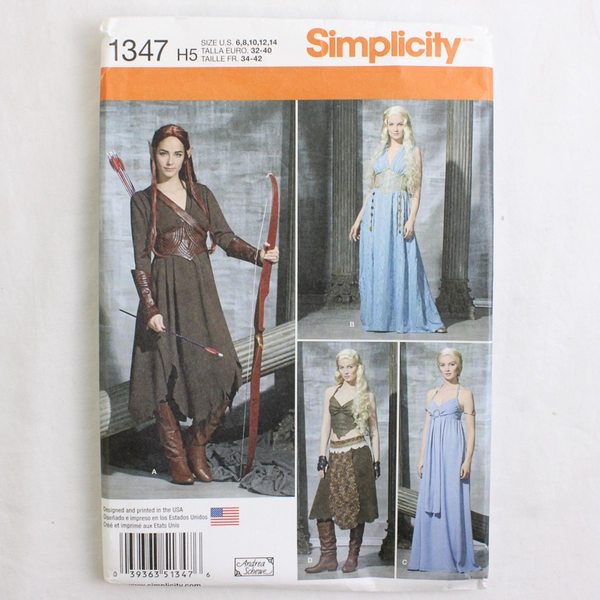 Simplicity Andrea Schewe 1347 Elven Princess Costumes Women's H5 (6,8,10,12,14)