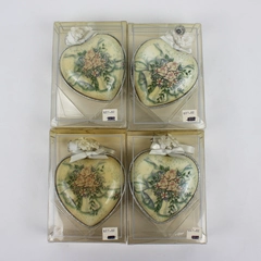 Lot of 4 Wedding Heart Ornament in Plastic Box Tomorrow-Today Artists, 4"x5.10"