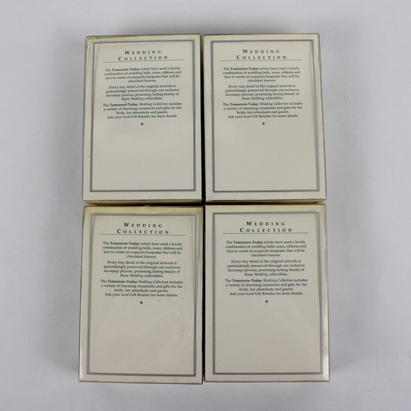 Lot of 4 Wedding Heart Ornament in Plastic Box Tomorrow-Today Artists, 4"x5.10"