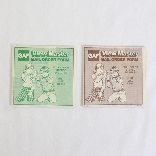 Lot Of 2 Vintage GAF View Master Stereo Pictures Mail Order Forms 1970s