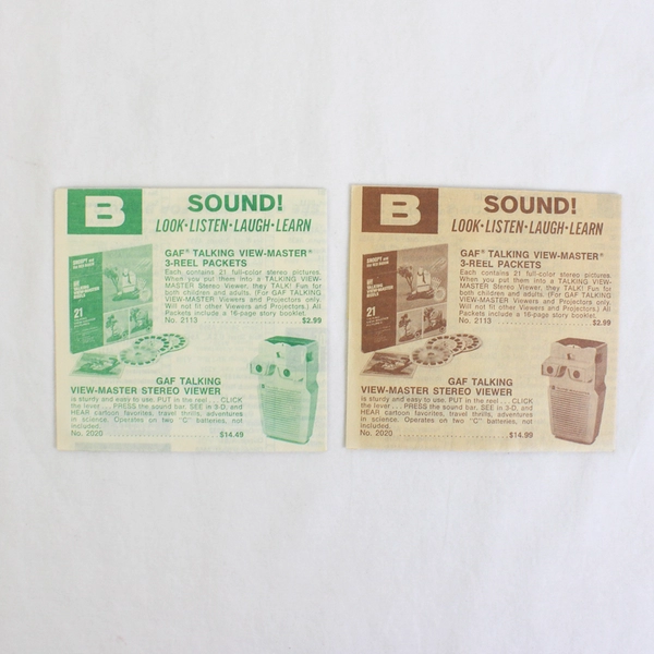 Lot Of 2 Vintage GAF View Master Stereo Pictures Mail Order Forms 1970s