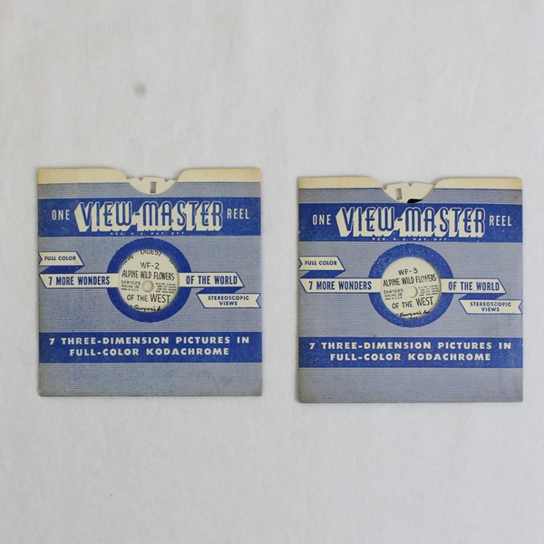 Lot Of 2 1946 Sawyer's View Master WF2 WF3 Alpine Wild Flowers Western USA Reels