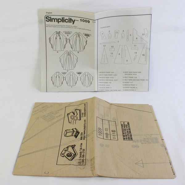 Simplicity Andrea Schewe 1009 Dress Costumes Womens Size HH (6, 8, 10, 12) 2015