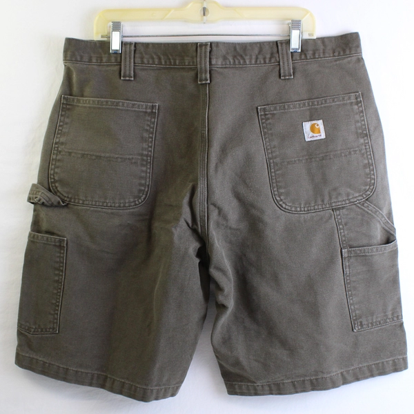 Carhartt Shorts Men's 38 Brown Canvas Work Carpenter with Utility Pockets