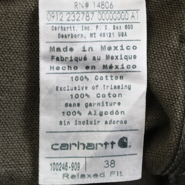 Carhartt Shorts Men's 38 Brown Canvas Work Carpenter with Utility Pockets