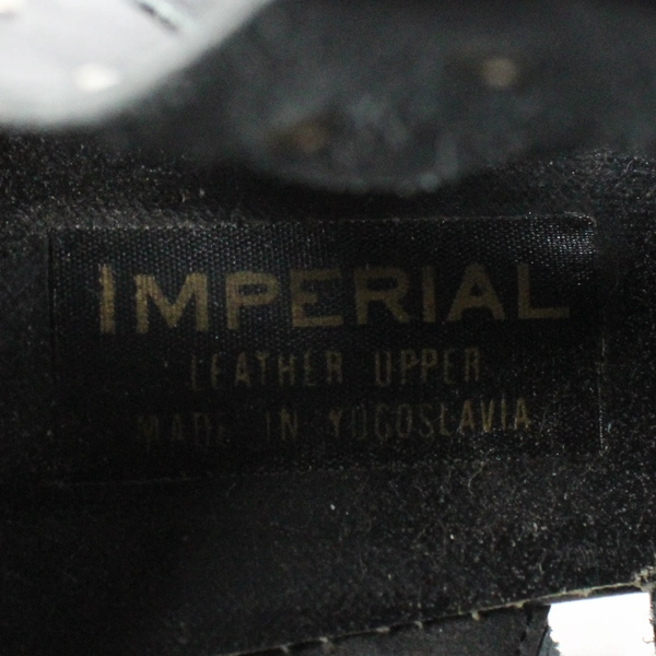 Vintage Imperial Women's 7 Black Leather Heeled Shoes Made in Yugoslavia