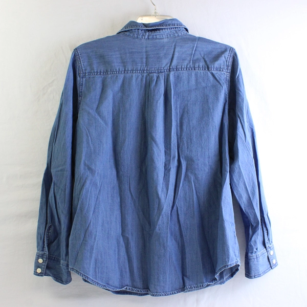 St. Johns Bay Women's PXL Denim Long Sleeve Button Up Shirt