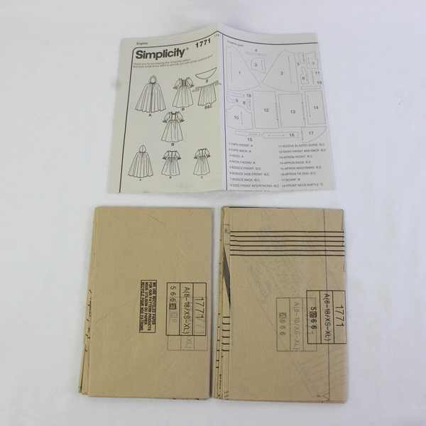 Simplicity Andrea Schewe 1771 Fantasy Medieval Costumes Unisex Sz A (8-18,XS-XL)