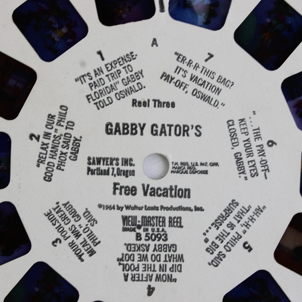 Vintage View Master B5093 Gabby Gators Free Vacation Reel