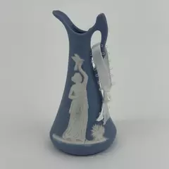 Miniature Blue Wedgewood Style Jasperware Bud Pitcher Vase