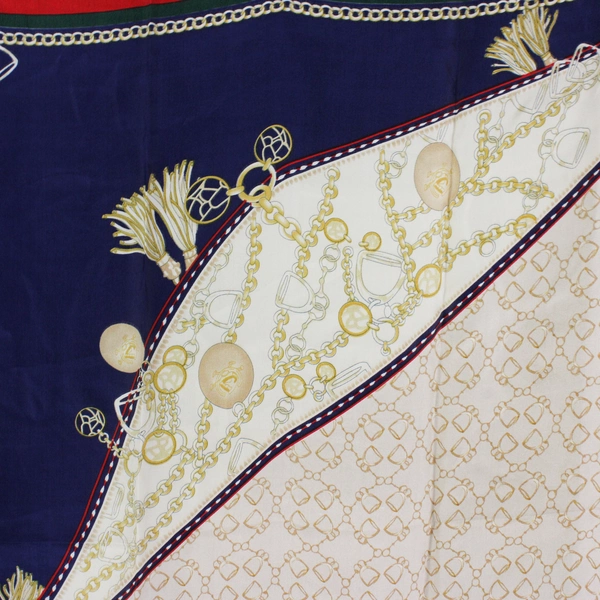 Women's Multicolor Chain Print Silk Scarf 34"