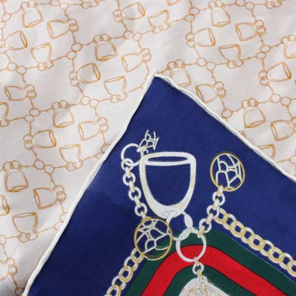 Women's Multicolor Chain Print Silk Scarf 34"