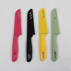 Lot of 4 Paring Knives Multi-Color Sheaths and Handles BYkooc