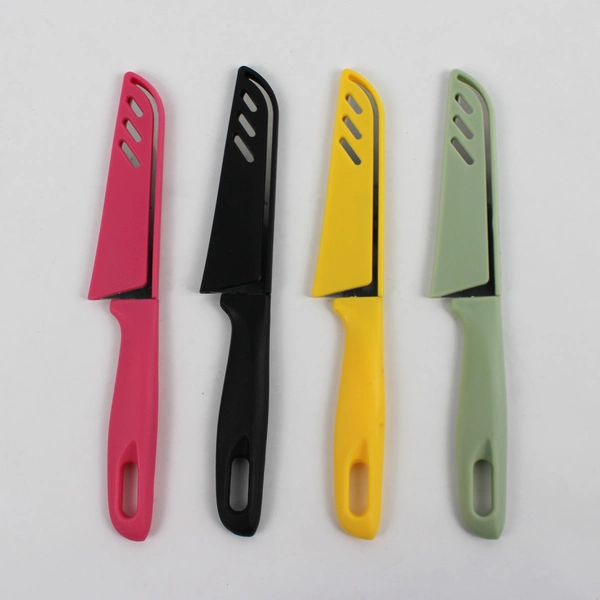 Lot of 4 Paring Knives Multi-Color Sheaths and Handles BYkooc