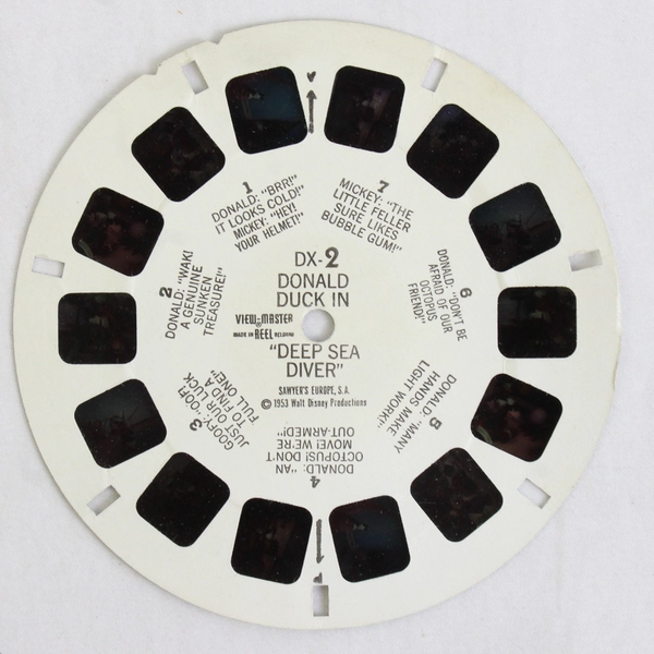 Vintage 1953 Sawyer's View Master DX2 Donald Duck In Deep Sea Diver