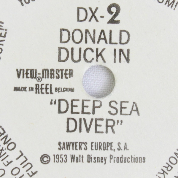 Vintage 1953 Sawyer's View Master DX2 Donald Duck In Deep Sea Diver