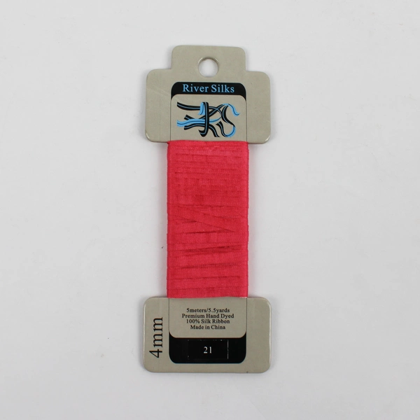 Lot of 3 New 100% SILK RIBBON, 4mm Each,  Assorted Colors