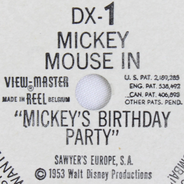 View-Master Disney's Mickey Mouse In Mickey's Birthday Party RP 1045 Reel