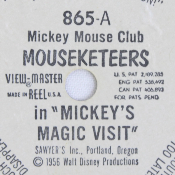  View Master 865A Mickey Mouse Club Mouseketeers, 1956 Reel