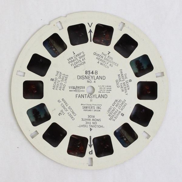 Set of 2 Sawyer's View Master Reels Disneyland Fantasyland 854B 854C