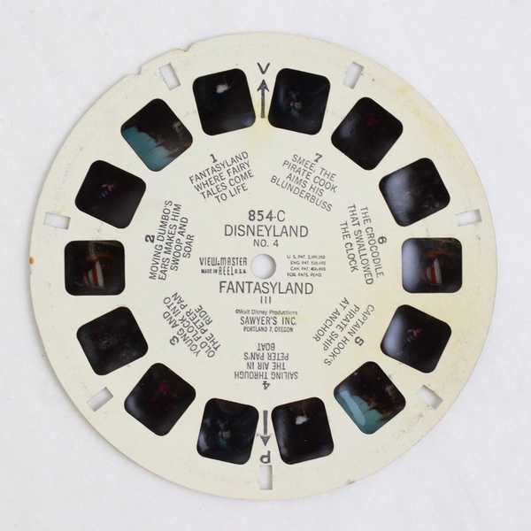 Set of 2 Sawyer's View Master Reels Disneyland Fantasyland 854B 854C