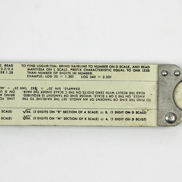 Vintage Pickett Metal Slide Rule N 902 White
