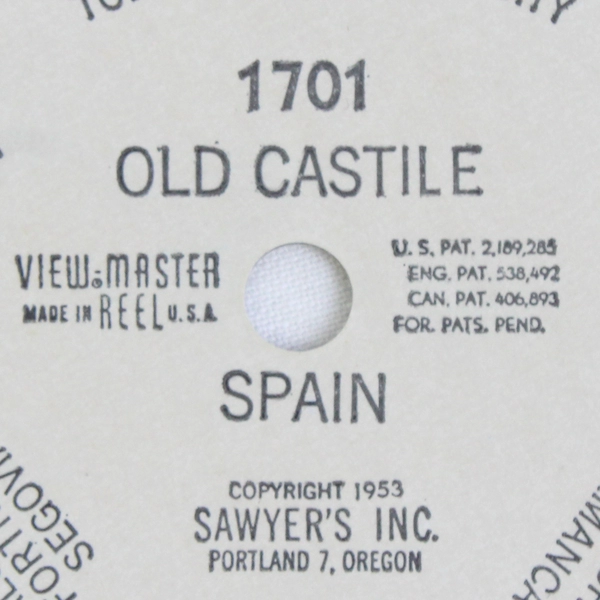 Sawyer's View-Master Old Castile Spain 1953 Reel 1701