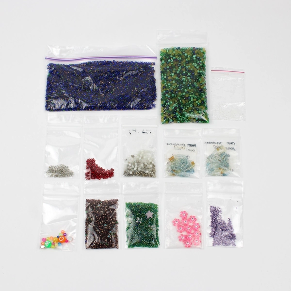 Lot of 13 Packs Unbranded Small Plastic and Glass Beads Multiple Shapes/Colors