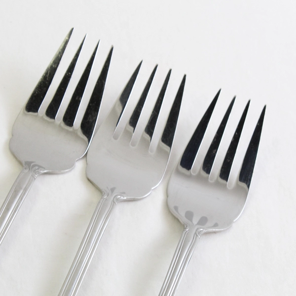 Lot Of 3 Wallace Camden (Stainless) Flatware Cold Meat Serving Forks 9"