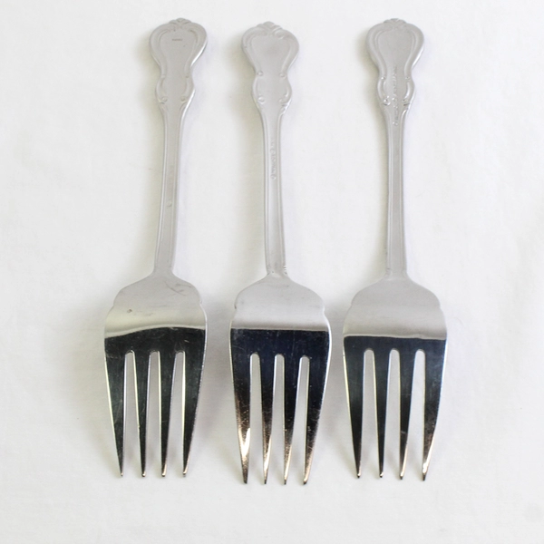 Lot Of 3 Wallace Camden (Stainless) Flatware Cold Meat Serving Forks 9"