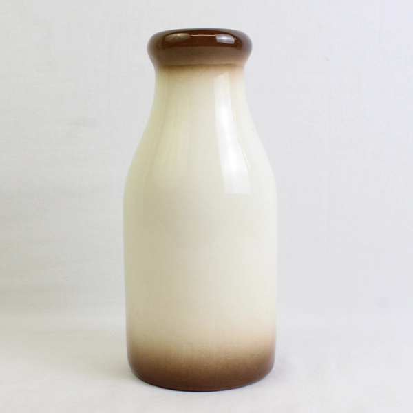 C. Hooton Handmade and Painted Floral Ceramic Glazed Milk Bottle