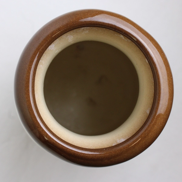 C. Hooton Handmade and Painted Floral Ceramic Glazed Milk Bottle